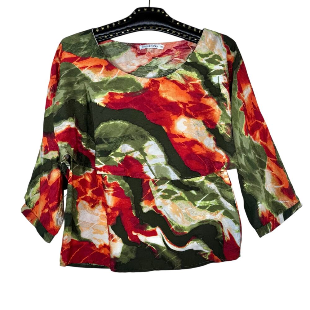 Figueroa & Flower Multicolor 3/4 Sleeve Layered Shirt Small